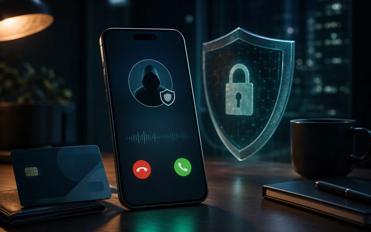 Phone security alert and account protection illustration
