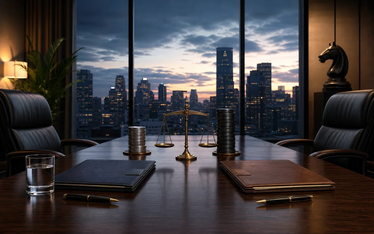 Negotiation table and agreement illustration